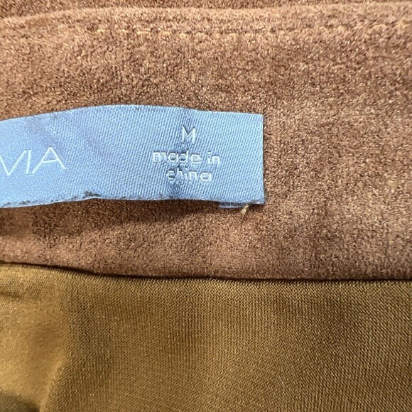 Octavia Faux Suede Knee Length Skirt Boho Fall Winter Size Medium - Picture 6 of 14